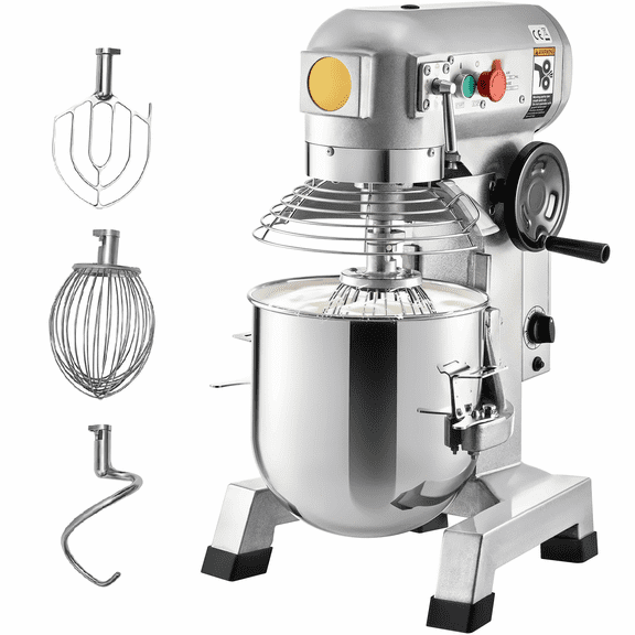 Commercial Food Mixer 30Qt, 1100W Heavy Duty Mixer with Timer & 3 Attachments, 3 Speed Adjustable Stand Mixer for Restaurant Bakery Kitchen