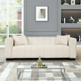 thumbnail image 5 of RNfurnishings 3-PC LivingRoom Furniture Velvet fabric Sofa+2-Armchairs Set-Beige, 5 of 10