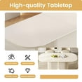thumbnail image 4 of QEZEOM Dining Table 87", Modern Kitchen Table for 6 People, Indoor Rectangular Dining Room Table for Kitchen, Bar, Living Room, Cream White, 4 of 8