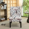 thumbnail image 5 of Roundhill Furniture Capa Print Fabric Armless Contemporary Accent Chair, Purple Floral, 5 of 10