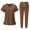 07# Brown, variant on HKYNLAG Scrubs for Women Set Soft V Neckline Medical Scrubs Top and Cargo Pants Drawstring Stretch Nursing Uniform with Pockets Beige XL