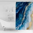 thumbnail image 4 of 54x78 Inch Shower Curtain Decorative Blue Coastal Beach Bathtub Bath Curtains Fabric Waterproof Bathroom Decor Modern Luxury Summer Nautical Small Stall Shower Curtain Set with 12 Hooks, 4 of 6