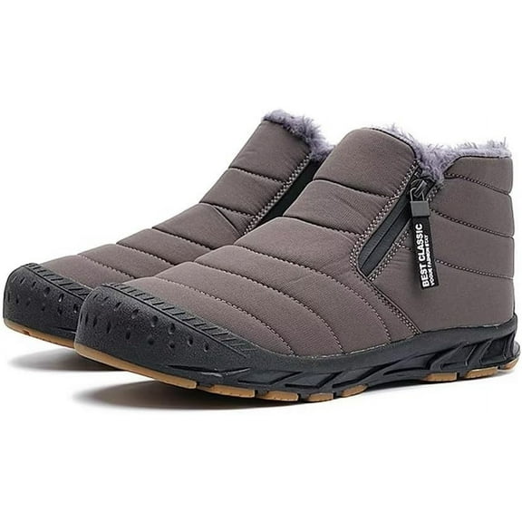 FDSKWKYMen Snow Boots Water Resistant Non-slip Winter Shoes with Fuzz Lined Warm High Top Boots for Men