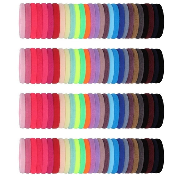 100Pcs Cute Rubber Hair Bands,No Crease Ponytail Holders,High Elastic Hair Ties,Tiny Soft Hair Elastics,Baby Hair Tie Scrunchies,Colored Hair Accessories