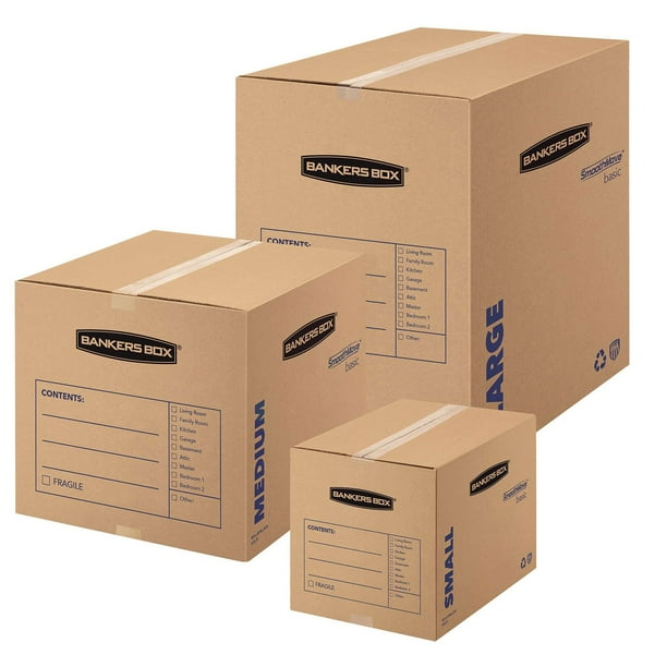 Bankers Box SmoothMove Basic Medium Moving Boxes, Kraft