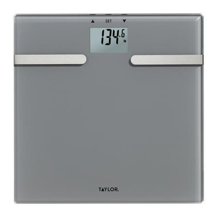 Taylor 11.8 x 11.8 inch Glass Body Composition Scale, Charcoal Gray