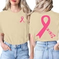 thumbnail image 1 of T-Shirts pour Femmes Manches Courtes Décontractées Col Rond Haut Graphique pour Usage Quotidien Style Basique avec Impression de Sensibilisation au Cancer, 1 of 3