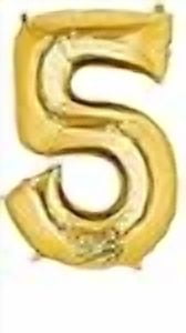 LRG SHP 5 GOLD - FRENCH H-ANAGRAM INT NUMÉRO D'OR 5 34"