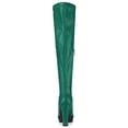 thumbnail image 2 of BLISSFUL STEP Women's Boots Platform Block High Heels Over Knee Side Zips Boots Emerald Green 7, 2 of 7