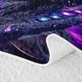 thumbnail image 5 of meiyoeat Mystic Purple Forest Dragon Twin Quilt Set for Men Women, Glitter Print Lotus Twin Coverlet Set, Purple, 2pcs, 5 of 7