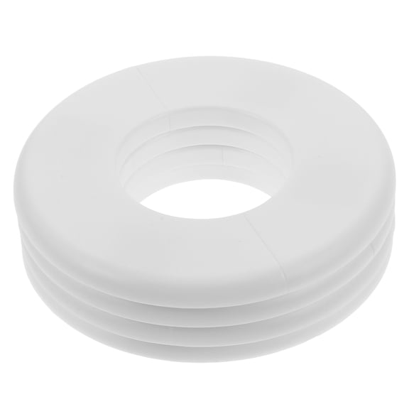 4 Pcs Pipe Cover Enclosure Toilet Drainage Sealed Round White