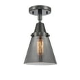 thumbnail image 3 of Innovations Lighting  Caden Cone - 1 Light 6" Flush Mount Matte Black/Plated Smoke, 3 of 5