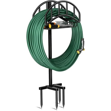 Freestanding Garden Hose Holder Hanger, Heavy Duty Metal Water Hose Storage Stand Rack