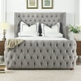 thumbnail image 6 of Brooklyn Queen Tufted Velvet Bed Opal Grey, 6 of 15