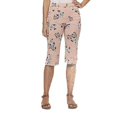 

Gloria Vanderbilt Women s Cleo Skimmer Pants with Cuffed Hem (Coral Essence Breezy Blossoms 10)