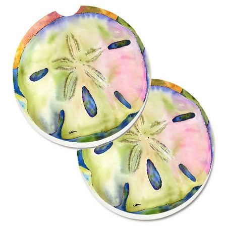 

Carolines Treasures 8545CARC Sand Dollar Set of 2 Cup Holder Car Coasters Large multicolor