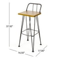thumbnail image 5 of Leonardo Outdoor Industrial Acacia Wood Bar Set with Iron Frame, Teak and Rustic Metal, 5 of 14