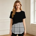 thumbnail image 6 of BRGZLK Maternity Nursing Tshirt for Womens Trendy Short Sleeve Stripe Patchwork Breastfeeding Tops Pregnant Breathable Comfortable Tees Black XL, 6 of 8