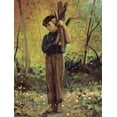 thumbnail image 2 of Homer, Winslow 19x24 Black Ornate Wood Framed with Double Matting Museum Art Print Titled - Boy Holding Logs, 2 of 4