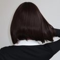 thumbnail image 4 of Pelucas cortas y rectas con flequillo para mujer, pelo sintético Natural, negro, marrón, fiesta, suave y sedoso, resistente al calor, 4 of 4