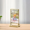 thumbnail image 2 of Ameitech 6 Pack 5 x 7 Clear Acrylic Wedding Table Number Holder Stands with Gold Borders, Double Sided Gold Picture Frames Sign Holder, 2 of 11