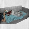 thumbnail image 6 of Sloth Soft Flannel Fleece Throw Blanket, Hand Drawn Animal with Imperial Crown King of Laziness Theme, Cozy Plush for Indoor and Outdoor Use, 70" x 90", Aqua Burgundy Grey, by Ambesonne, 6 of 6