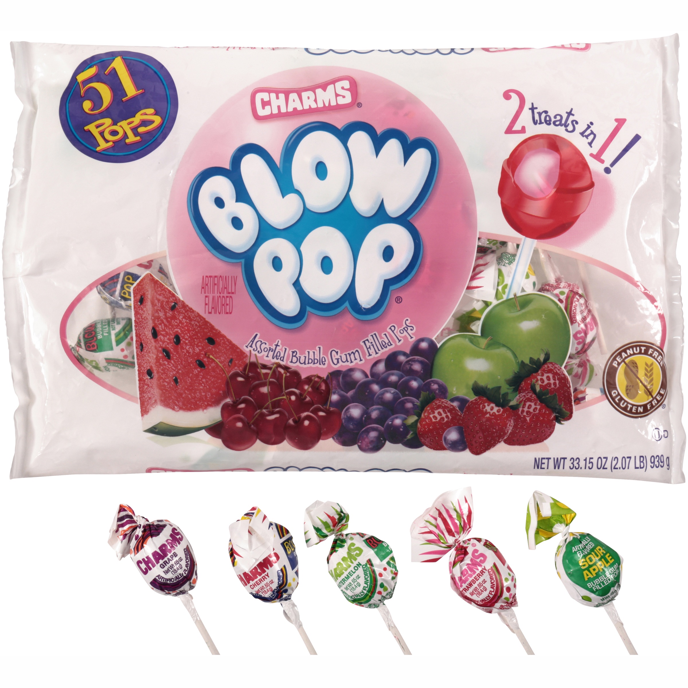 新規購入 Charms Blow Pop, What A Melon, Count 48 Sugar Candy Grab