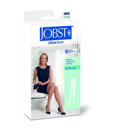 

Jobst 117248 UltraSheer 8-15 mmHg Pantyhose - Size & Color- Classic Black Plus