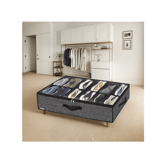 Zapatera Plegable Bajo Cama Organizador 12 Pares Zapatos Xtellar gris