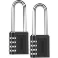 thumbnail image 2 of Daiosportswear 2PCS Combination Padlock Long Shackle Lock 4 Digit Resettable Combination Lock, 2 of 8