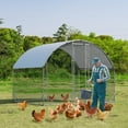 thumbnail image 4 of Gymax Large Metal Chicken Coop Outdoor Galvanized Dome Cage w/ Cover 9 ft x 6.2 ft, 4 of 10