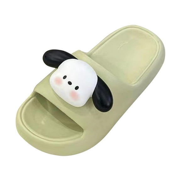 Slippers for Women Cartoon Open Toe Platform Vacation Shower Slippers Slides Green 38