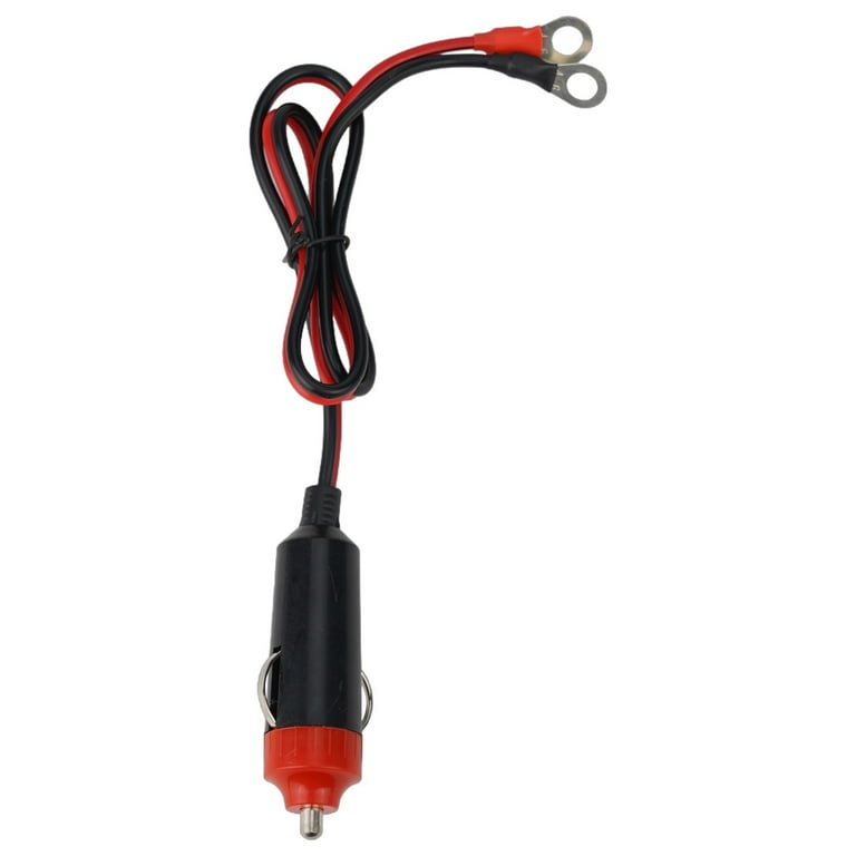 12 volt 10 amp cigarette lighter plug 080919 HD V Ft Ext. Cord Black Momentary rocker switch connected to the positive Lion Universal Auxiliary Plug 12V