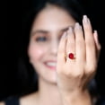 thumbnail image 6 of Rosec Jewels Certified Lab Grown Ruby Oval Engagement Ring 4 Ct - AAAA Grade - Ruby Statement Ring with Diamond - with Jewelry Box, 18K Yellow Gold, US 8.50, 6 of 9