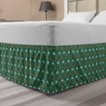 thumbnail image 1 of Garden Art Bed Skirt, Ornamental Spring Foliage Silhouette Abstract Nature Scene, Elastic Bedskirt Dust Ruffle Wrap Around for Bedding Decor, 4 Sizes, Sea Green Vermilion, by Ambesonne, 1 of 2