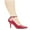 Red, variant on Shoes E-8401 4" Heel Womens wider "B" Width Pump W/Ankle Strap. 6 / Red