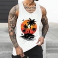 thumbnail image 1 of Tank Top for Men, Mens Tank Colorless Gradient Printing Round Neck Thin Strap Leakage Back Regular Casual Sports Tank Blouses, 1 of 5