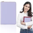 thumbnail image 2 of Urbanw A5 Multifunctional Zipper Notebook, Lined Journal Notebook, PU Leather Notebook With 200 Pages Lined Paper Document Organizer Purple 1Pcs, 2 of 6