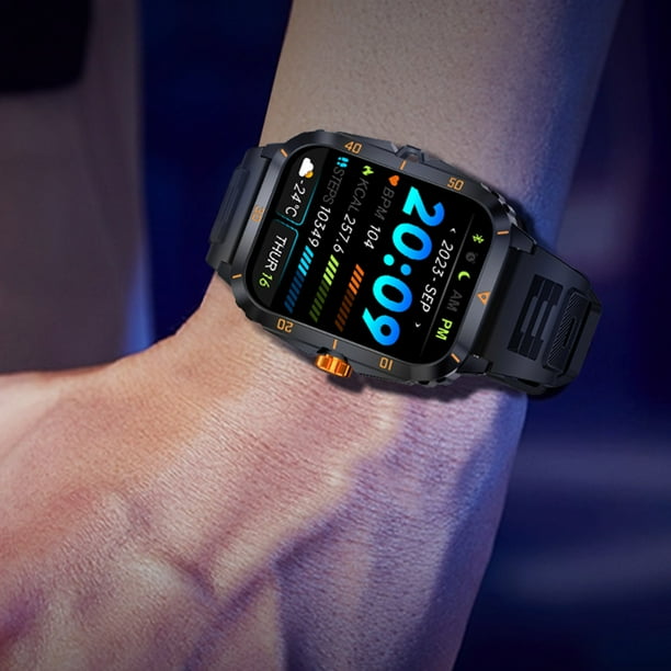 Reloj inteligente deportivo con pantalla de 196 pulgadas Compatible con Bluetooth 53 reloj de llamadas para hombres Walmart en linea