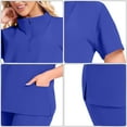 thumbnail image 3 of Mifsaly Scrubs for Women Set Doctors Nursing Scrubs Matching Outfits 2026 Soild Color Workwear Half Zip Short Sleeve Tops & High Waist Wide Leg Pants with Pockets XXL, 3 of 4