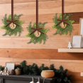 thumbnail image 7 of 4 Sets Mini Christmas Wreath for Cabinets 5.9 Inch Artificial Cypress Cedar Wreath with Vintage Cow Bells Ribbon for Xmas DIY Craft Kitchen Chair Window Fireplace Wall Decor, 7 of 7
