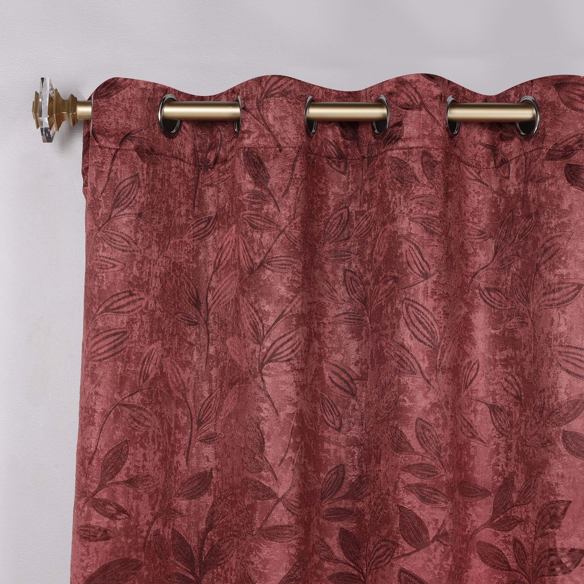 Superior Blackout Leaves Curtains Set of 2, Light Filtering Grommet Curtain Panel Set, Antique Copper, 70"W x 96"L