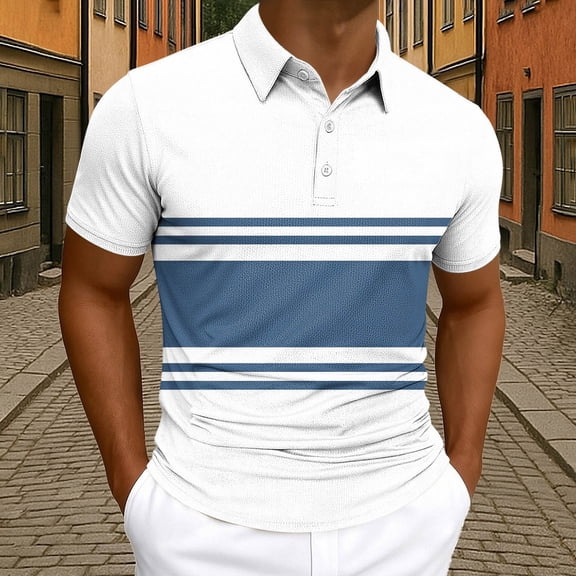 COSFO Colorblock Mens Polo Shirt Mesh Performance Short Sleeve Shirt Collared Slim Fit Golf Summer Pullover Tops