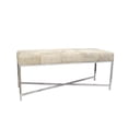 thumbnail image 2 of Pasargad Home Safari Cowhide Silver Bench with Steel Legs, 2 of 5
