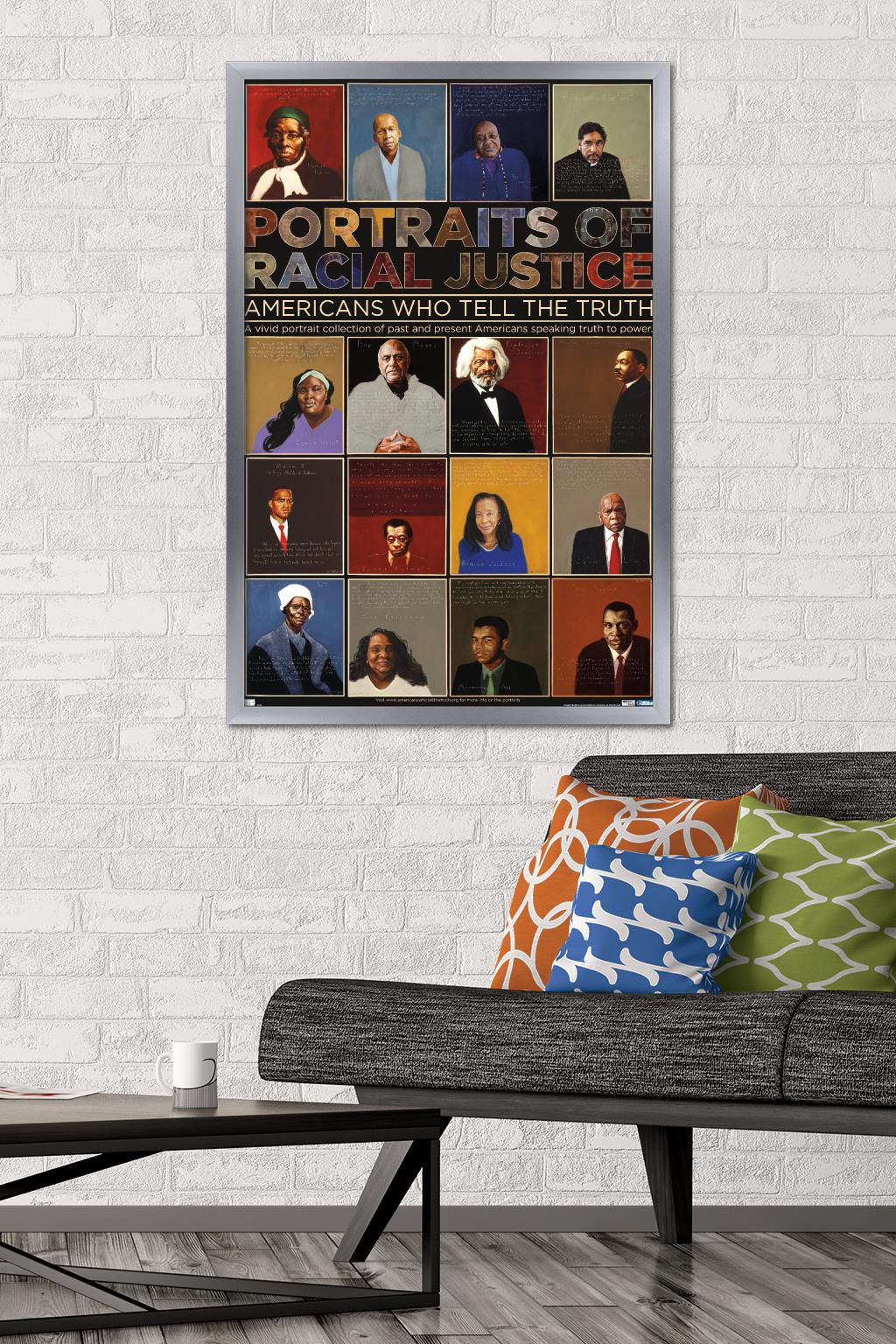 Portraits of Racial Justice - Americans Who Tell The Truth Wall Poster, 22.375" x 34" Framed