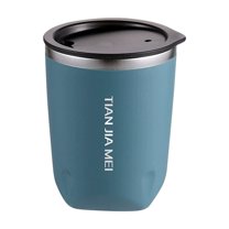10 Oz Lidded Water Cup, Stainless Steel Vacuum Insulated Tumbler, for Home, Kitchen, and Outdoor Use, Keeps Cold and Hot Drinks, Simple Solid Color Design,Blue