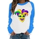 thumbnail image 2 of Xuyuer Mardi Gras Shirts for Women Shirt Funny Mask Graphic Tee Carnival Long Sleeve Shirt V Neck Top, 2 of 6