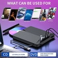 thumbnail image 4 of Unidad de CD DVD Externa Disfrute USB 3.0 Portátil Grabadora Lector para SD Puertos TF Negro, 4 of 11