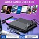 thumbnail image 4 of Unidad de CD DVD Externa Disfrute USB 3.0 Portátil Grabadora Lector para SD Puertos TF Negro, 4 of 11