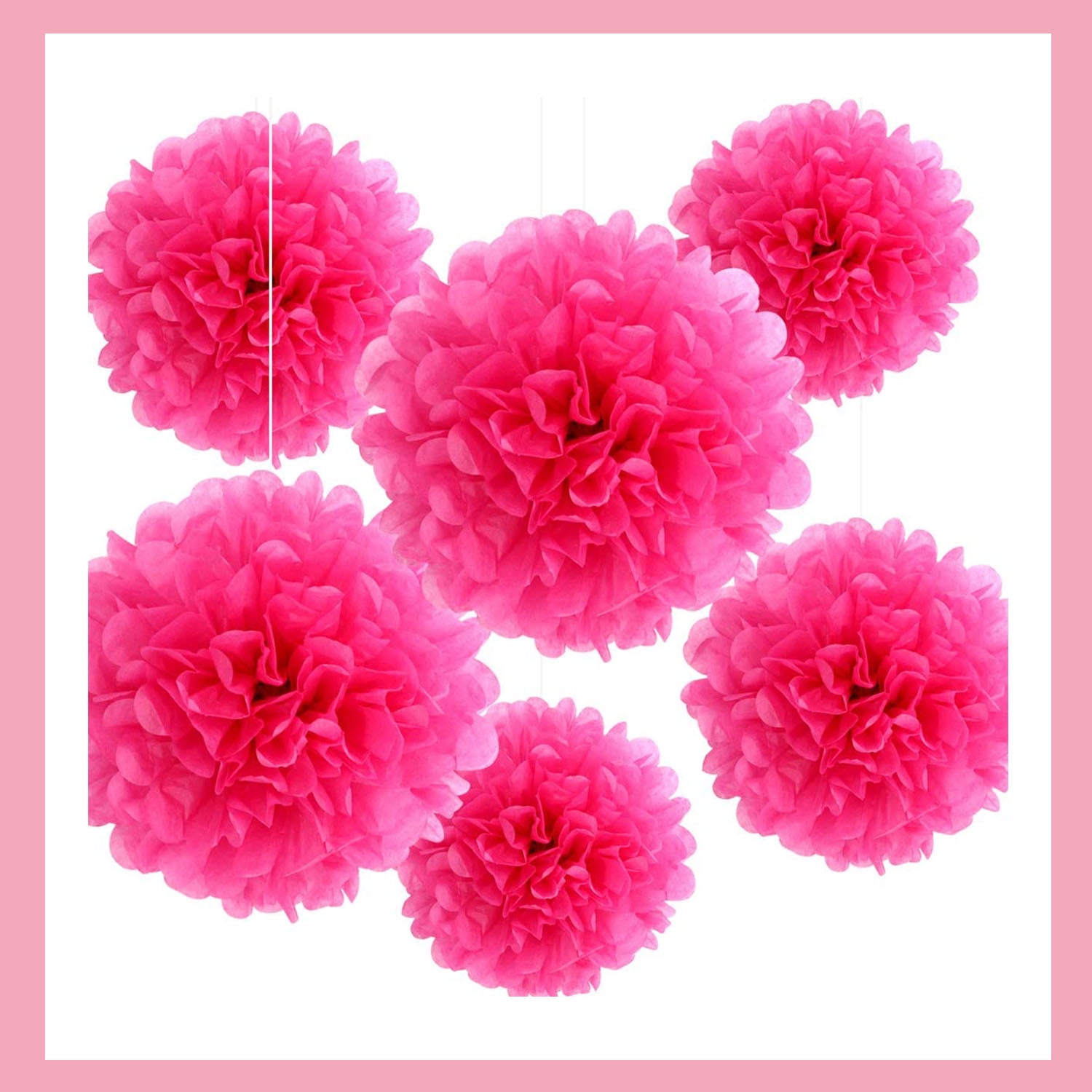 Paper Pom Poms Hanging Paper Flower Ball Wedding Party 6pcs